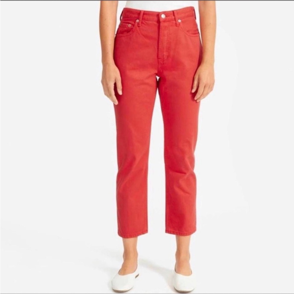 EVERLANE | THE CHEEKY JEAN IN BOLD & BRIGHT RED, SIZE 32 CROP